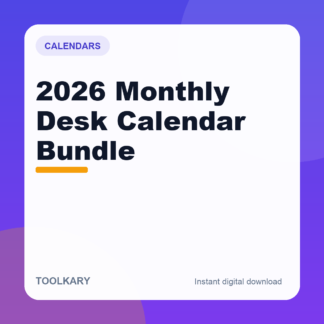 2026 Monthly Desk Calendar Bundle