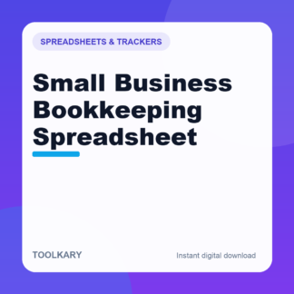 Small Business Bookkeeping Spreadsheet