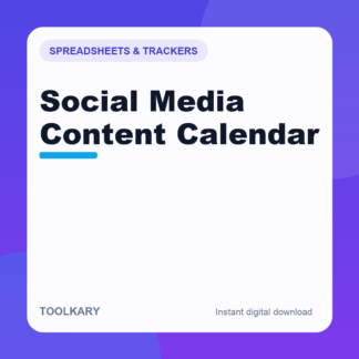 Social Media Content Calendar (Google Sheets)